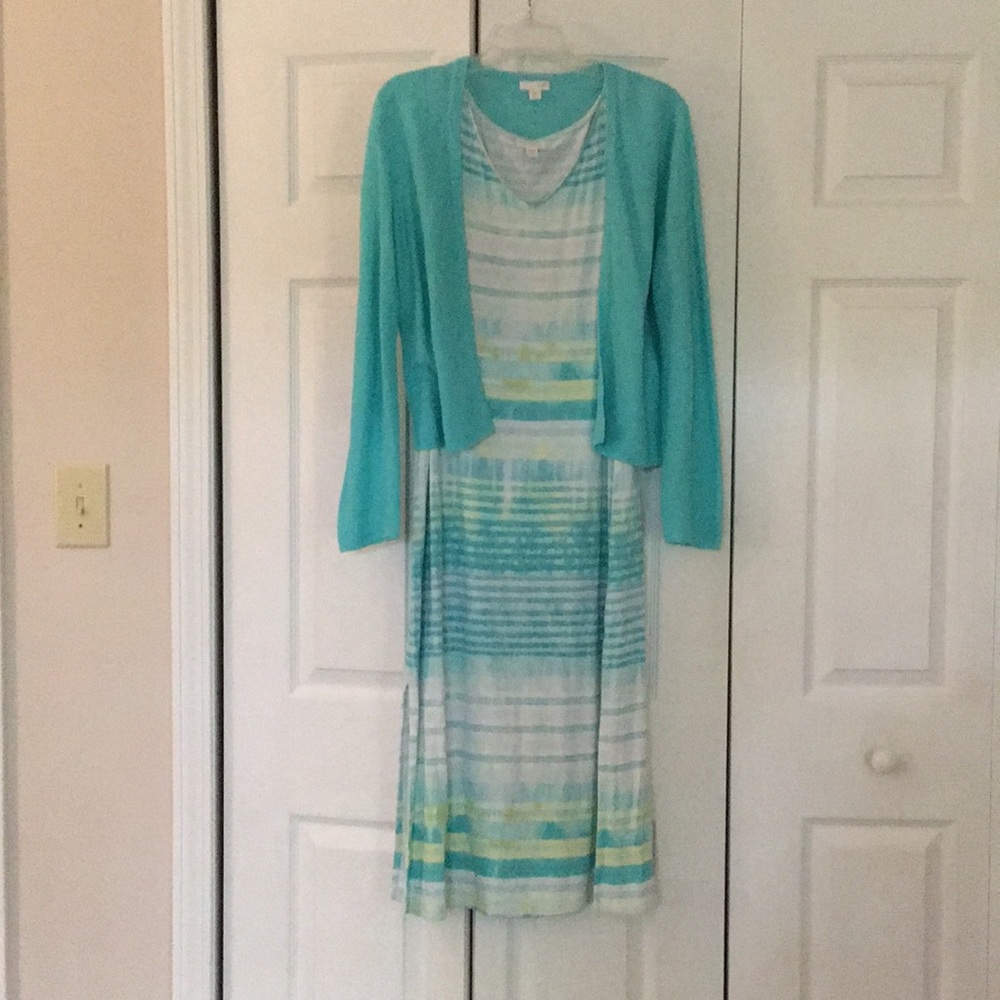 J.Jill  dress cardigan set